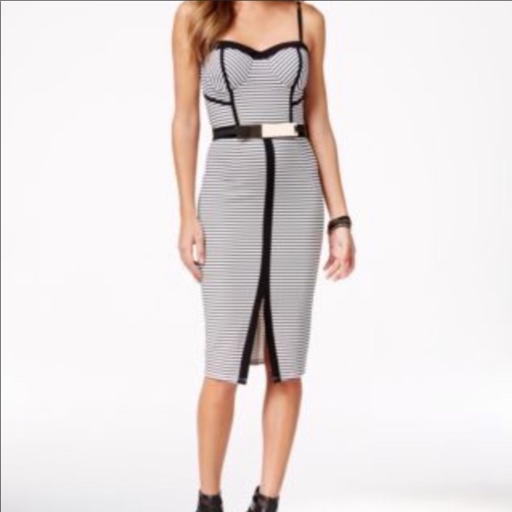 BLACK & WHITE GOLD PLATED MIDI BODYCON 🖤🤍